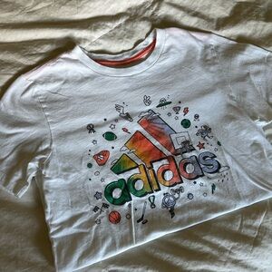 NWOT Adidas Kids White Graphic T-Shirt